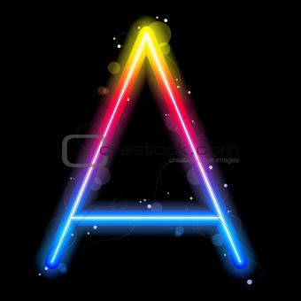Rainbow Lights Letters A.