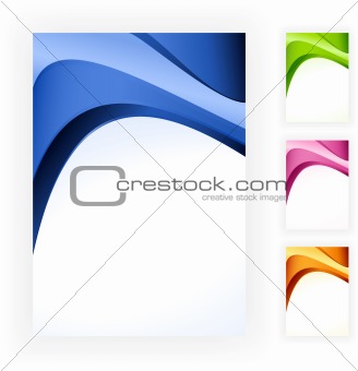 Abstract wave business template in 4 colour schemes