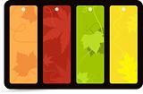 Set of 4 brightly colored autumn banners, tags