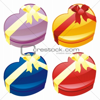 vector illustration of gift boxes in heart shape
