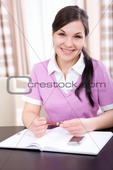 woman at home looking for a job