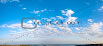 Morning blue sky panorama.