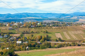 autumn hilly country view