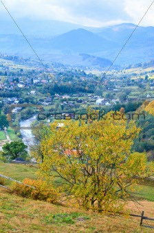 autumn mountain village 