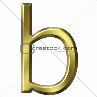 3d golden letter b