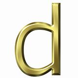 3d golden letter d