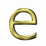 3d golden letter e