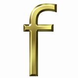 3d golden letter f