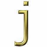 3d golden letter j