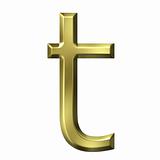 3d golden letter t