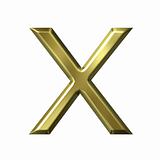 3d golden letter x