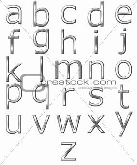 3d silver alphabet