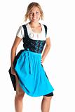 young woman standing with a bavarian dress