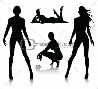 Image 2843009: Woman silhouette set from Crestock Stock Photos