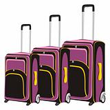 illustration of isolated luggages