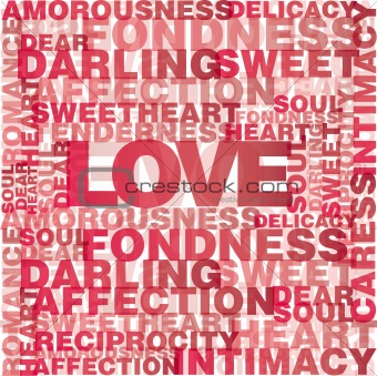 Love words vector