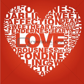 Love words vector