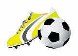 soccer shoe and ball
