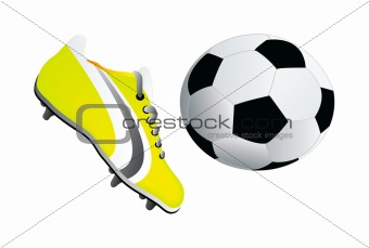 soccer shoe and ball