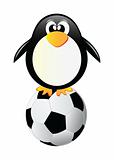 penguin with soccer ball