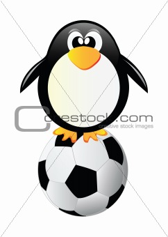 penguin with soccer ball