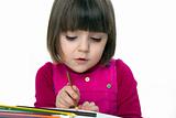 Girl with coloring pencils