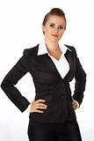 modern business woman with hands on hips