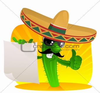 mexican cactus with scroll
