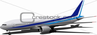 Airplane on the airfield. Vector illustration
