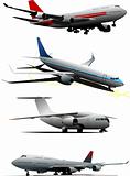 Four planes. Vector illustration