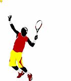 Poster tennis player. Colored Vector illustration for designers