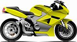Sketch of modern motorcycle. Vector illustration