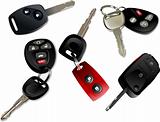 Five Car keys with remote control isolated over white background