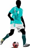Soccer player. Colored Vector illustration for designers