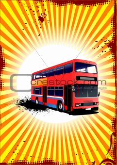 Double Decker  red bus. Vector illustration