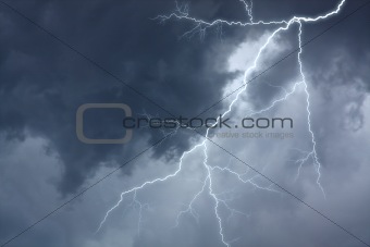 The lighting in dramatic stormy sky