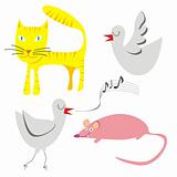 illustration of little funny animals