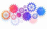 Mechanical Vector Background with Gears and Cogs.