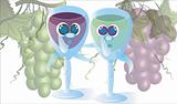 Two vine glasses