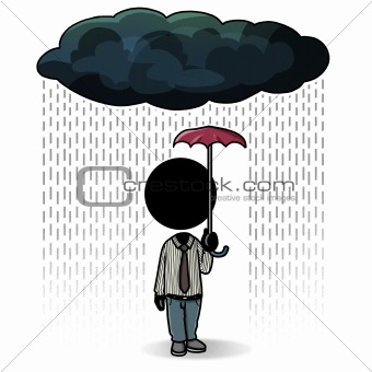 Raining day with small umbrella