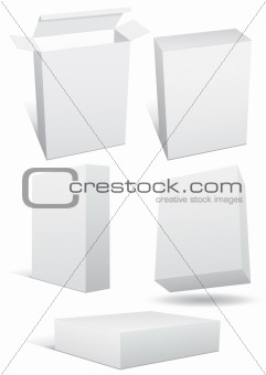Vector illustration set of blank retail box.