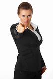 modern business woman pointing finger at you