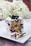 Blueberry cake with sour cream