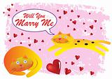 Cat Will You Marry Me Illustration in Vector