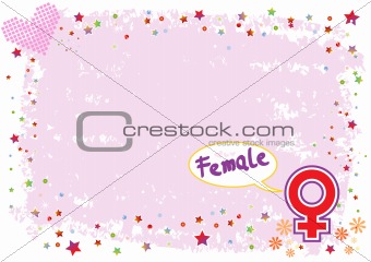 Female Symbol in Colourful Illustration in Vector