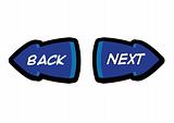 Back and Next Navigation Button Illustration in Vector