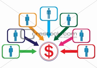 Profit Contribute by Employee Illustration in Vector