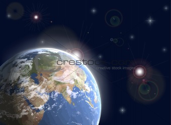 Vector illustration of space and stars