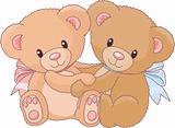 Teddy bears hugging