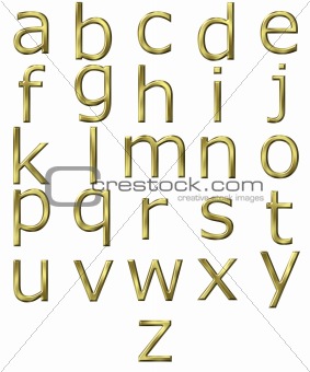 3D Golden Alphabet 